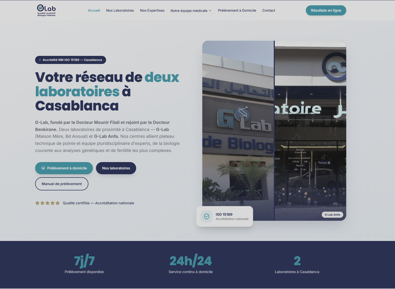 Aperçu du site G-Lab