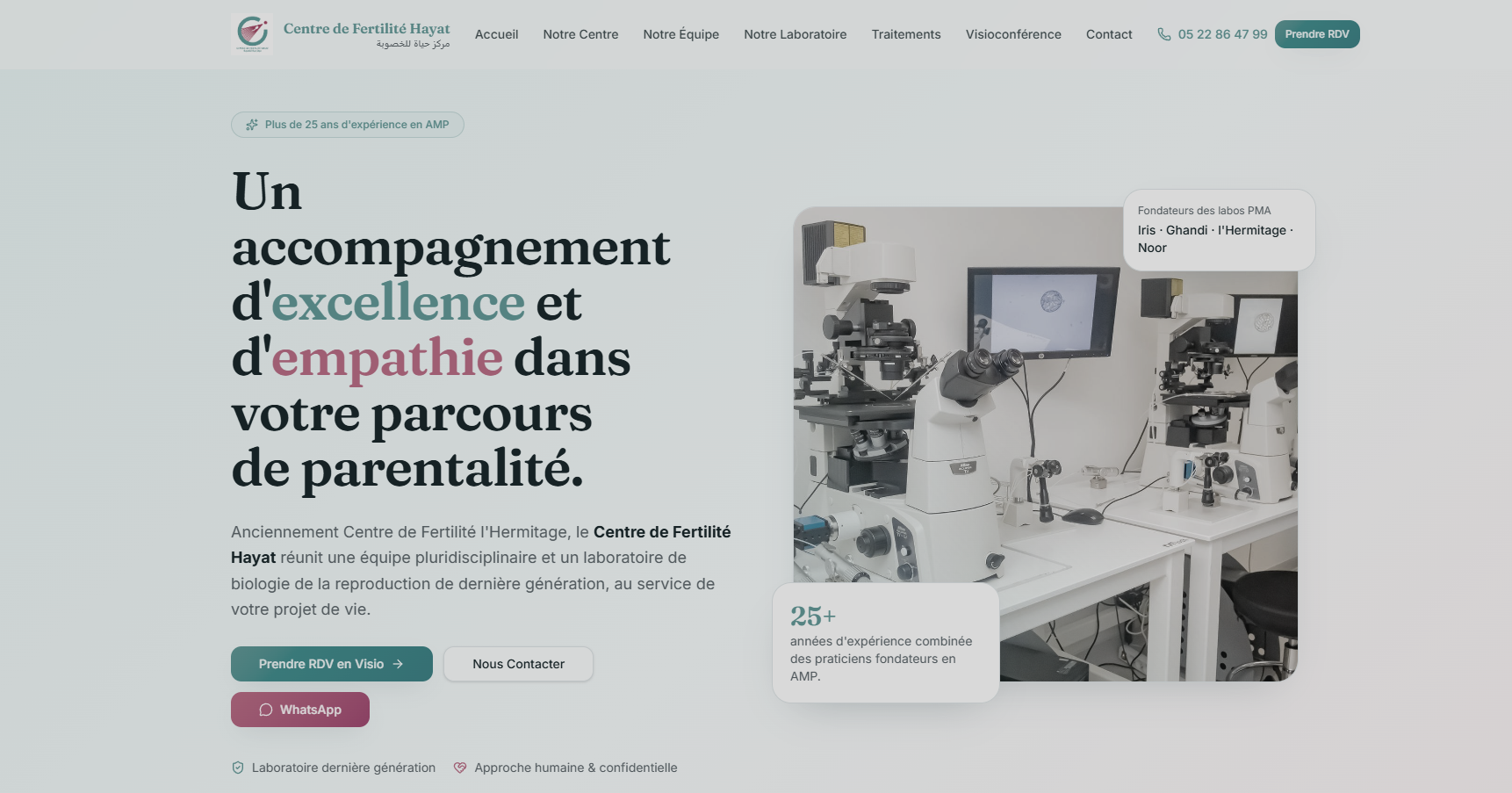 Aperçu du site Centre de Fertilité Hayat